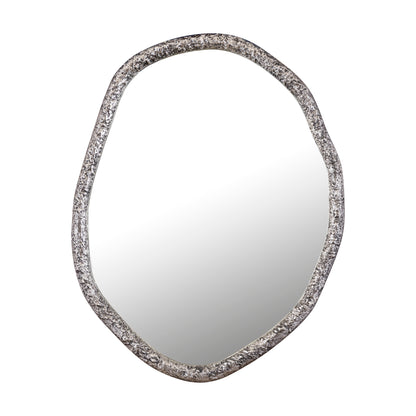 Espejo redondo de formas orgánicas Paisley Nickel PTMD
