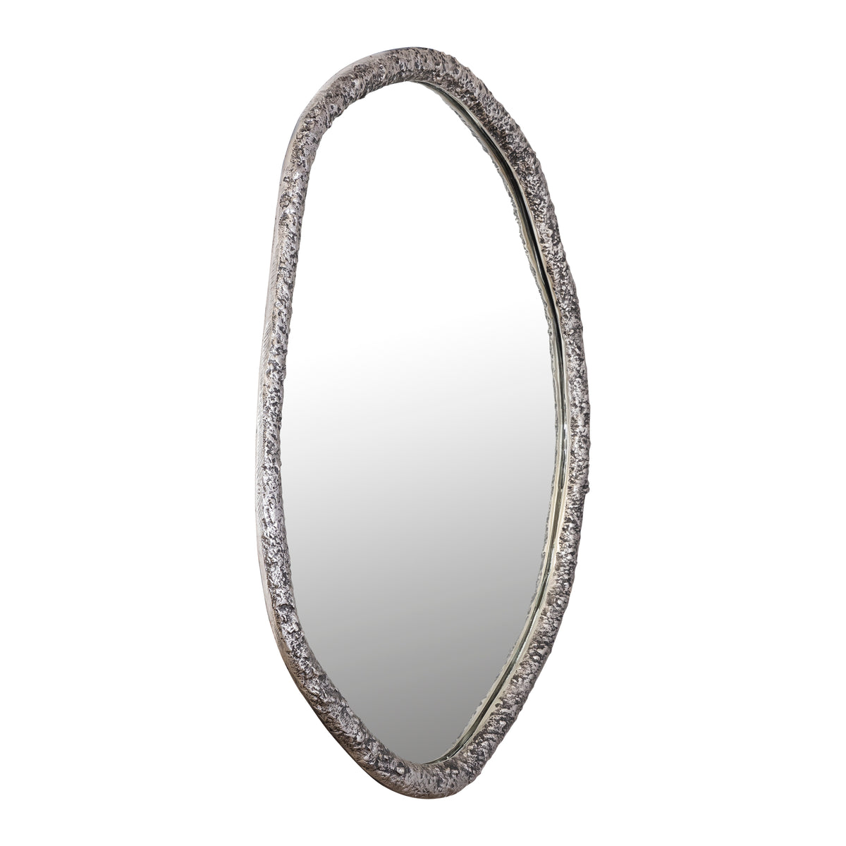 Espejo redondo de formas orgánicas Paisley Nickel PTMD