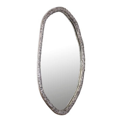 Espejo redondo de formas orgánicas Paisley Nickel PTMD