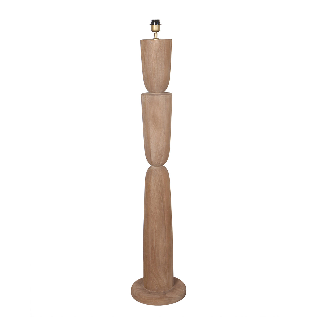 Base de lámpara de pie en capas de madera de mango natural Lorinne PTMD