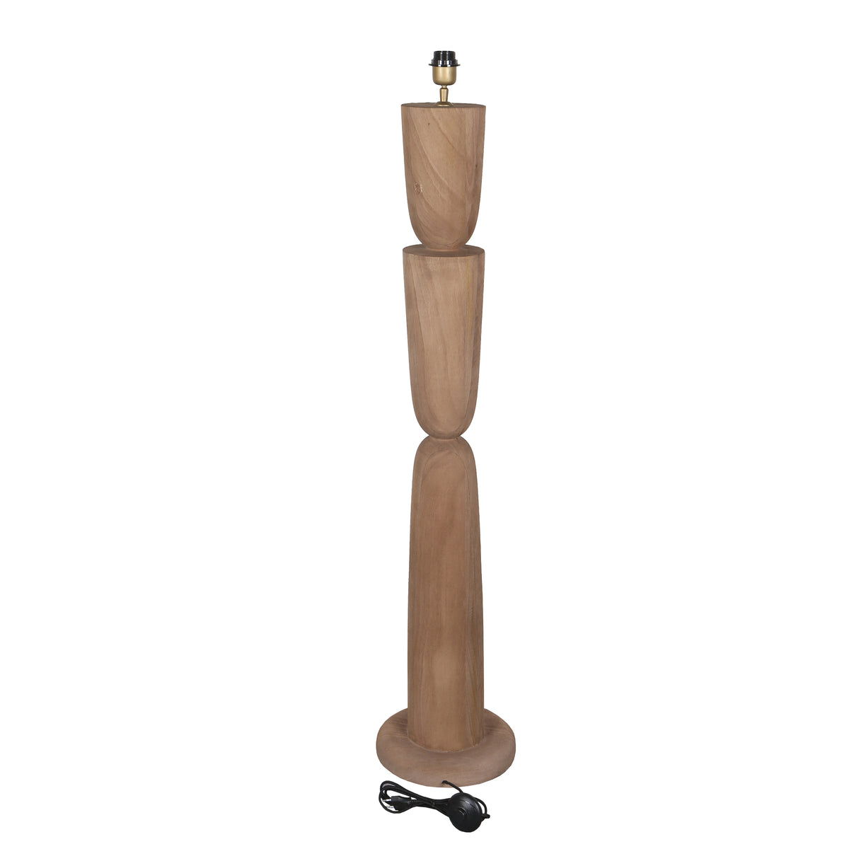 Base de lámpara de pie en capas de madera de mango natural Lorinne PTMD