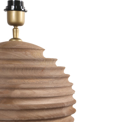 Base de lámpara de mesa acanalada de madera de mango natural Roven PTMD