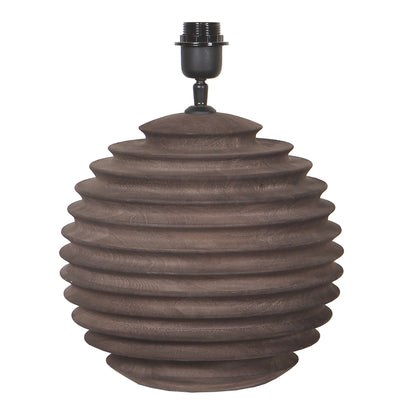 Base de lámpara de mesa acanalada de madera de mango Roven Brown PTMD