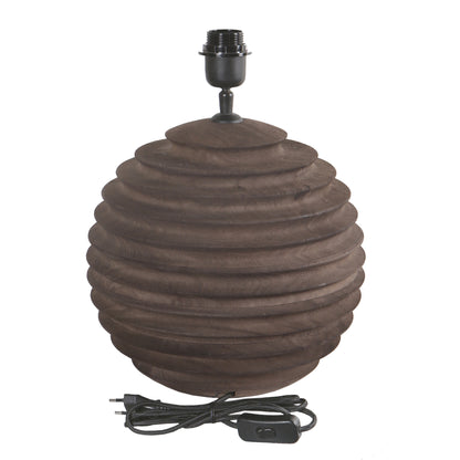 Base de lámpara de mesa acanalada de madera de mango Roven Brown PTMD