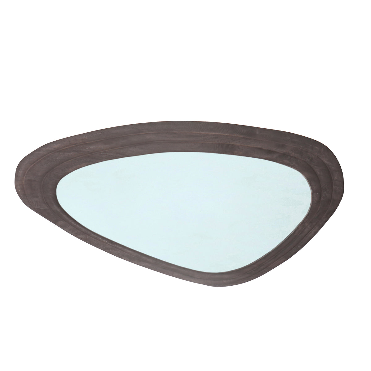 Santin Brown espejo triangular orgánico de madera de mango PTMD