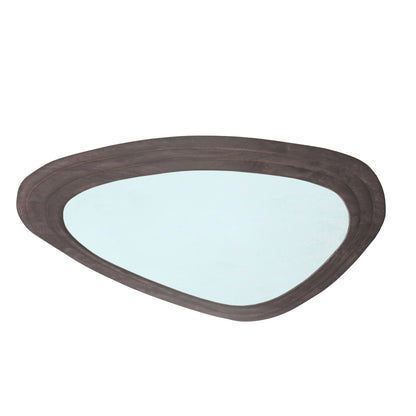 Santin Brown espejo triangular orgánico de madera de mango PTMD
