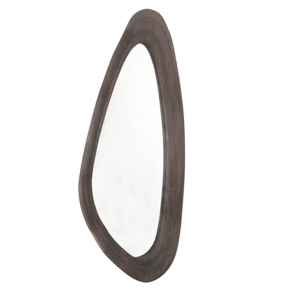 Santin Brown espejo triangular orgánico de madera de mango PTMD