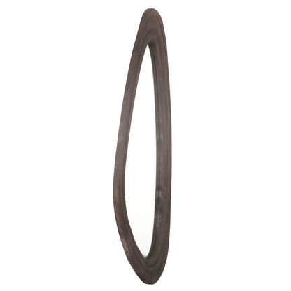 Santin Brown espejo triangular orgánico de madera de mango PTMD