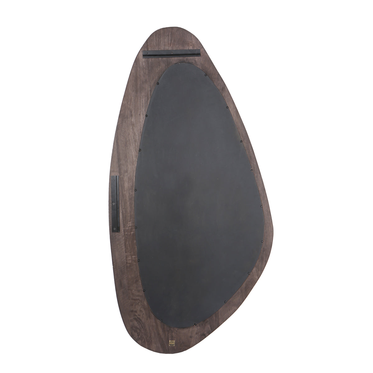 Santin Brown espejo triangular orgánico de madera de mango PTMD