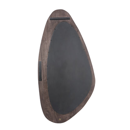 Santin Brown espejo triangular orgánico de madera de mango PTMD