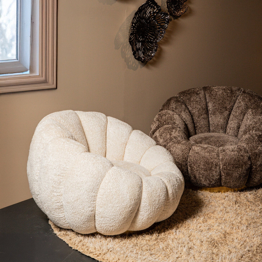 Sillón giratorio Daisy crema Euphoria PTMD