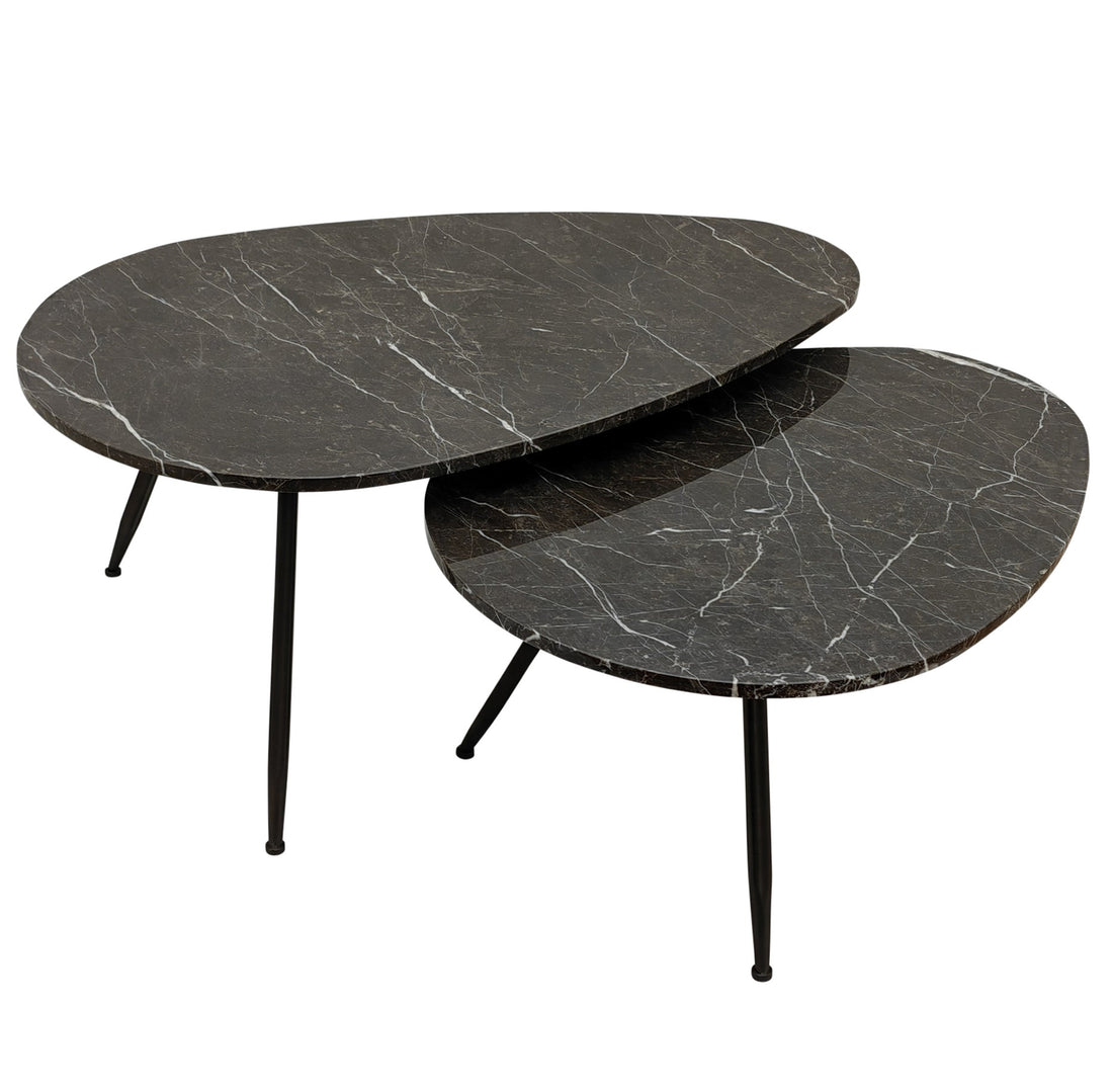 Mesa de centro Veria Mármol Marrón Set de 2 PTMD