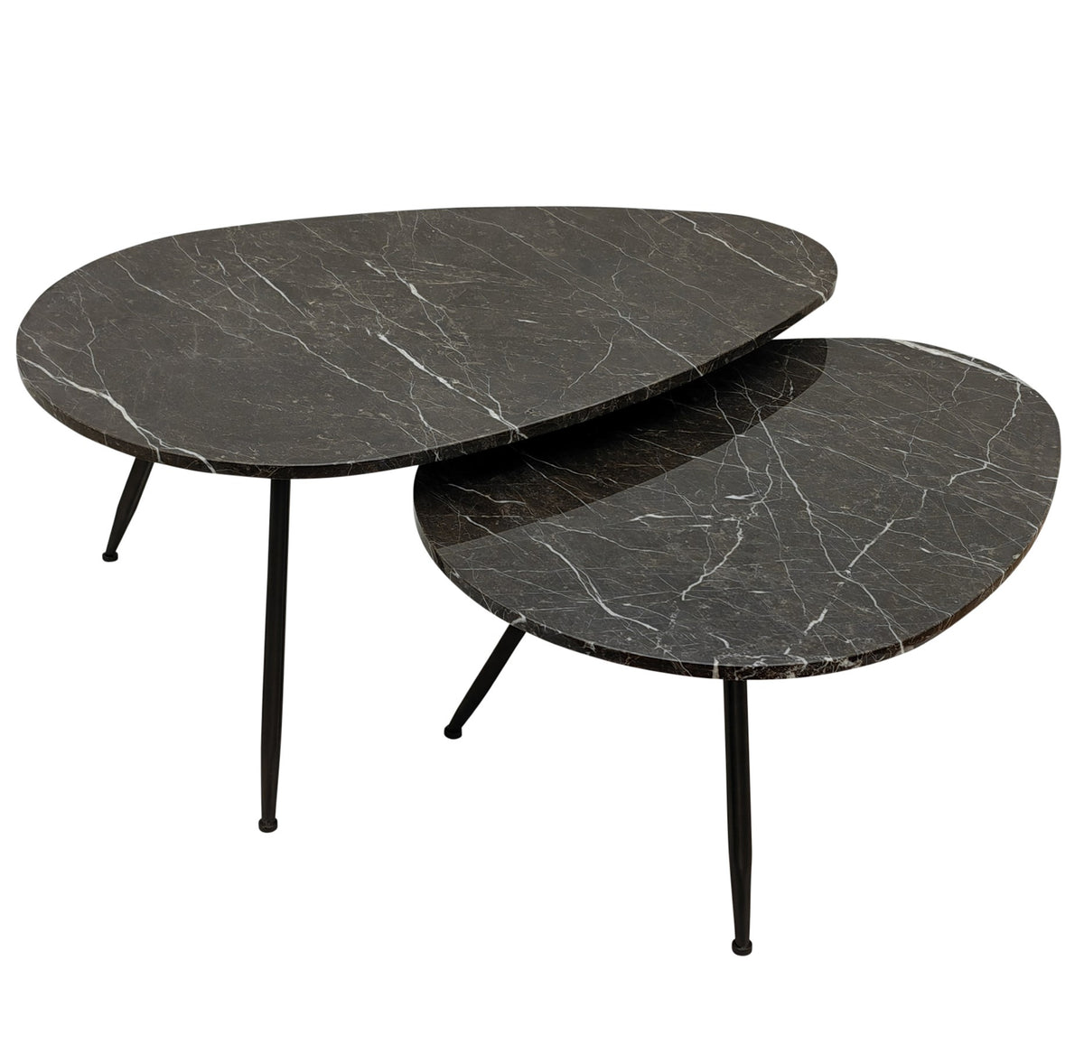 Mesa de centro Veria Mármol Marrón Set de 2 PTMD