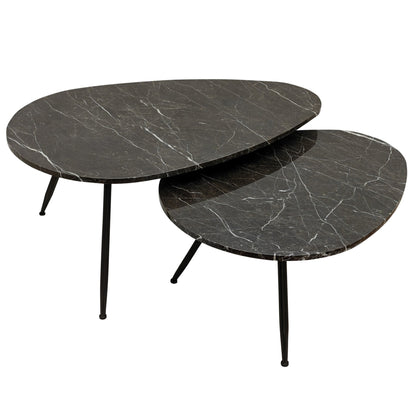 Mesa de centro Veria Mármol Marrón Set de 2 PTMD
