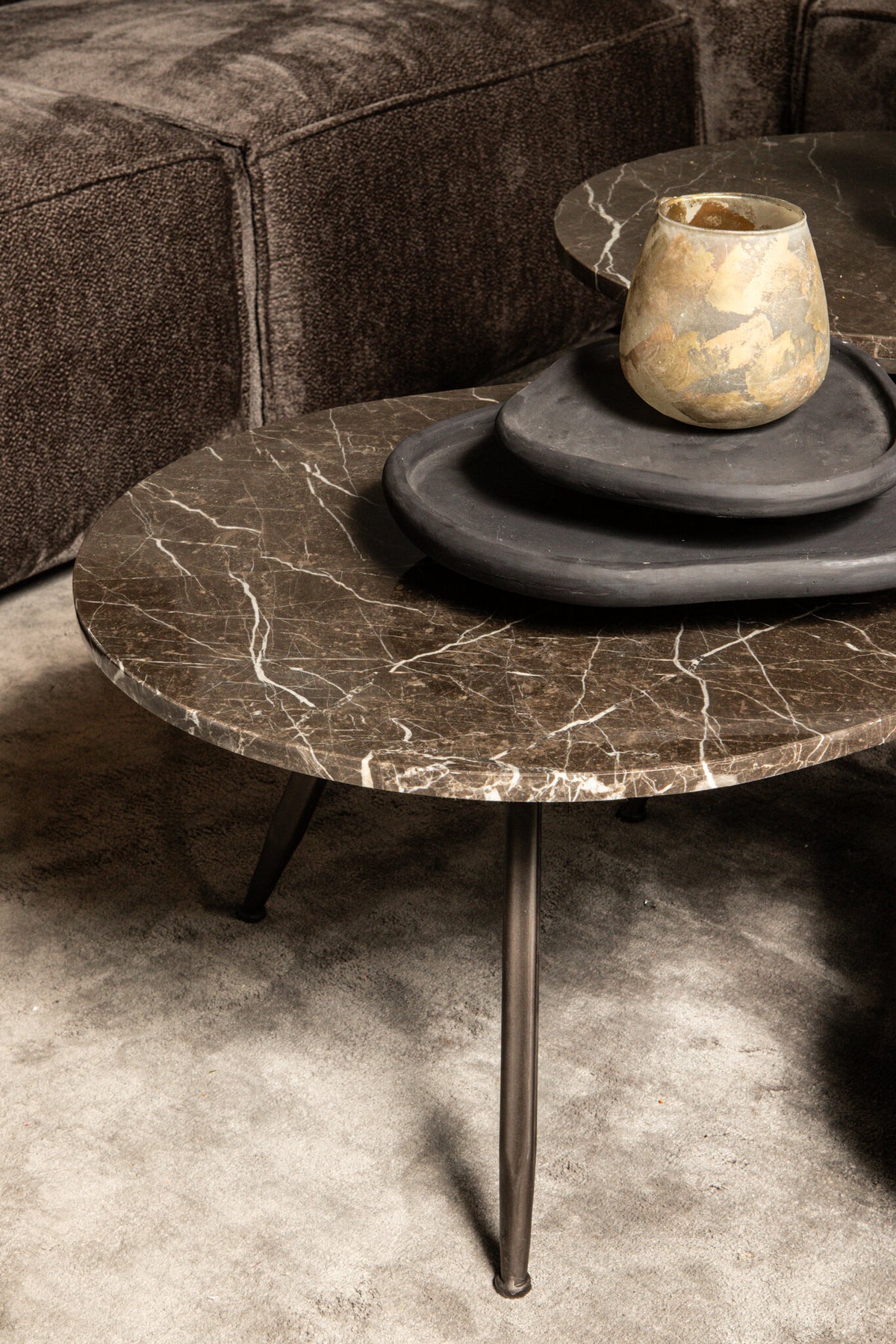 Mesa de centro Veria Mármol Marrón Set de 2 PTMD