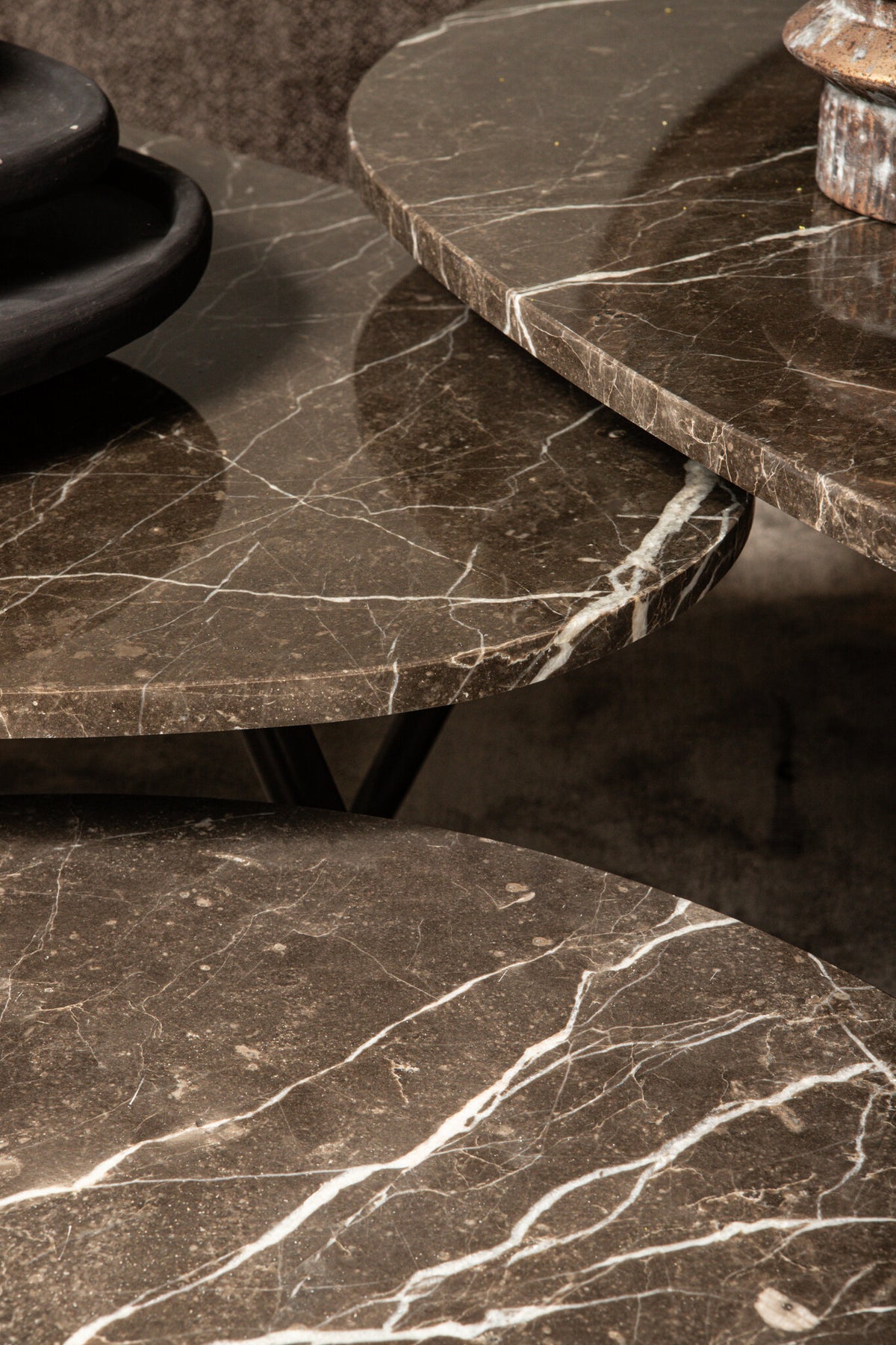 Mesa de centro Veria Mármol Marrón Set de 2 PTMD