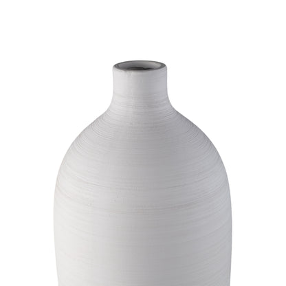 Jarrón botella Cavinn Cerámica Blanco Ø24cm x H70cm PTMD