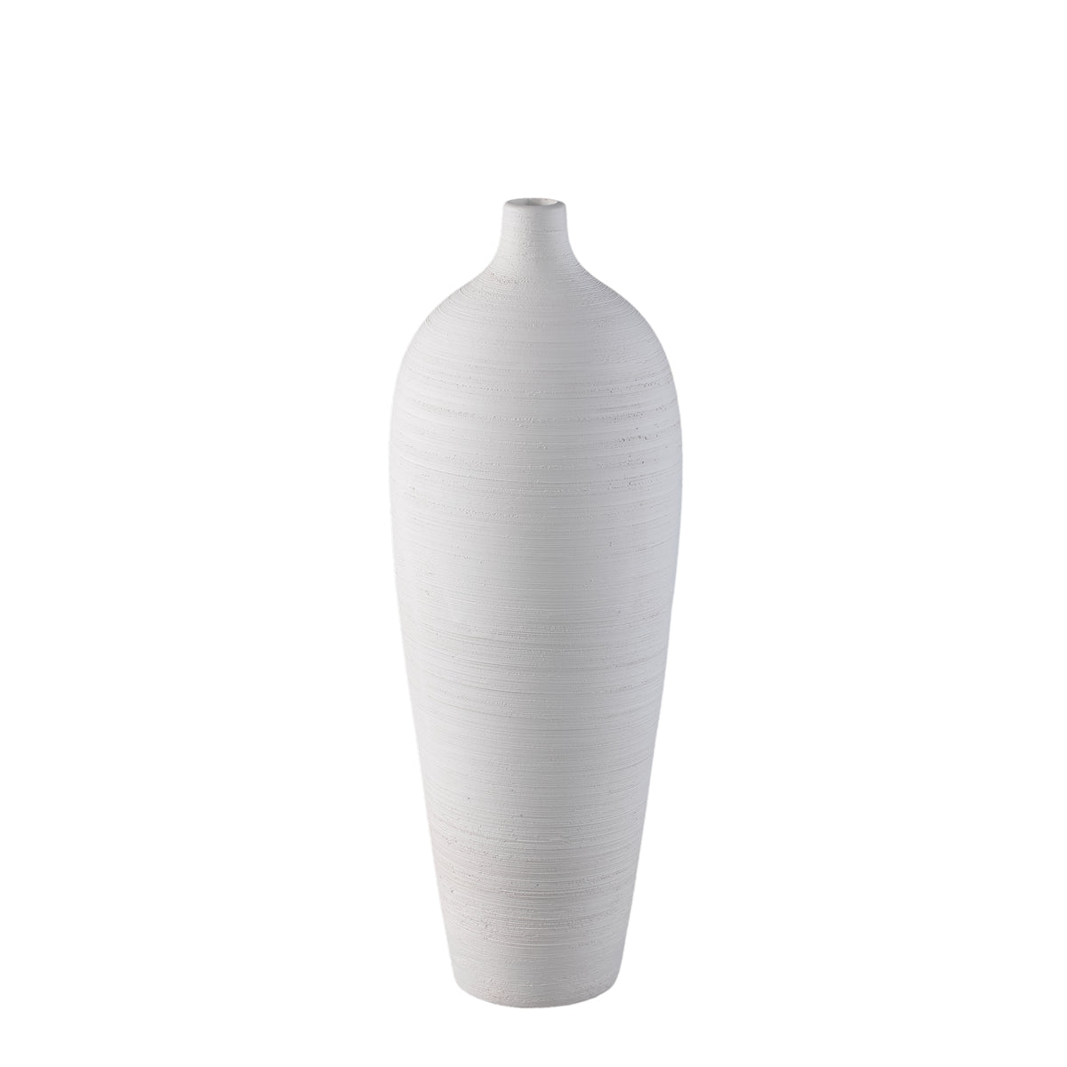 Florero botella Cavinn Cerámica Blanco Ø18cm x H49cm PTMD