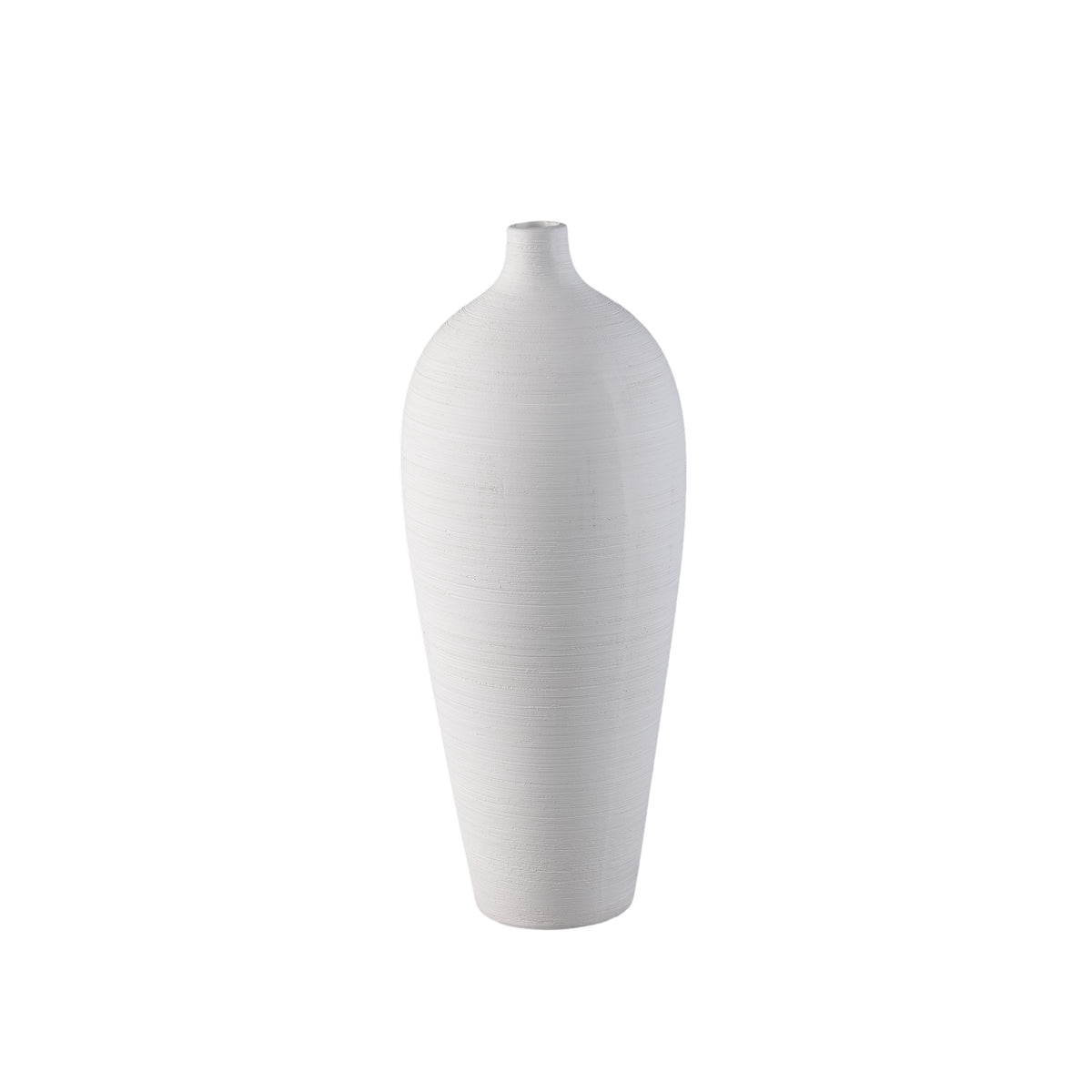 Florero botella Cavinn Cerámica Blanco Ø18cm x H44cm PTMD