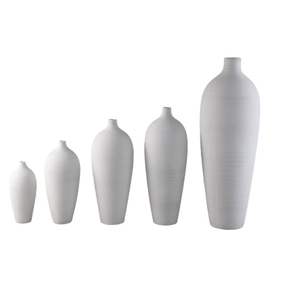 Florero botella Cavinn Cerámica Blanco Ø18cm x H44cm PTMD