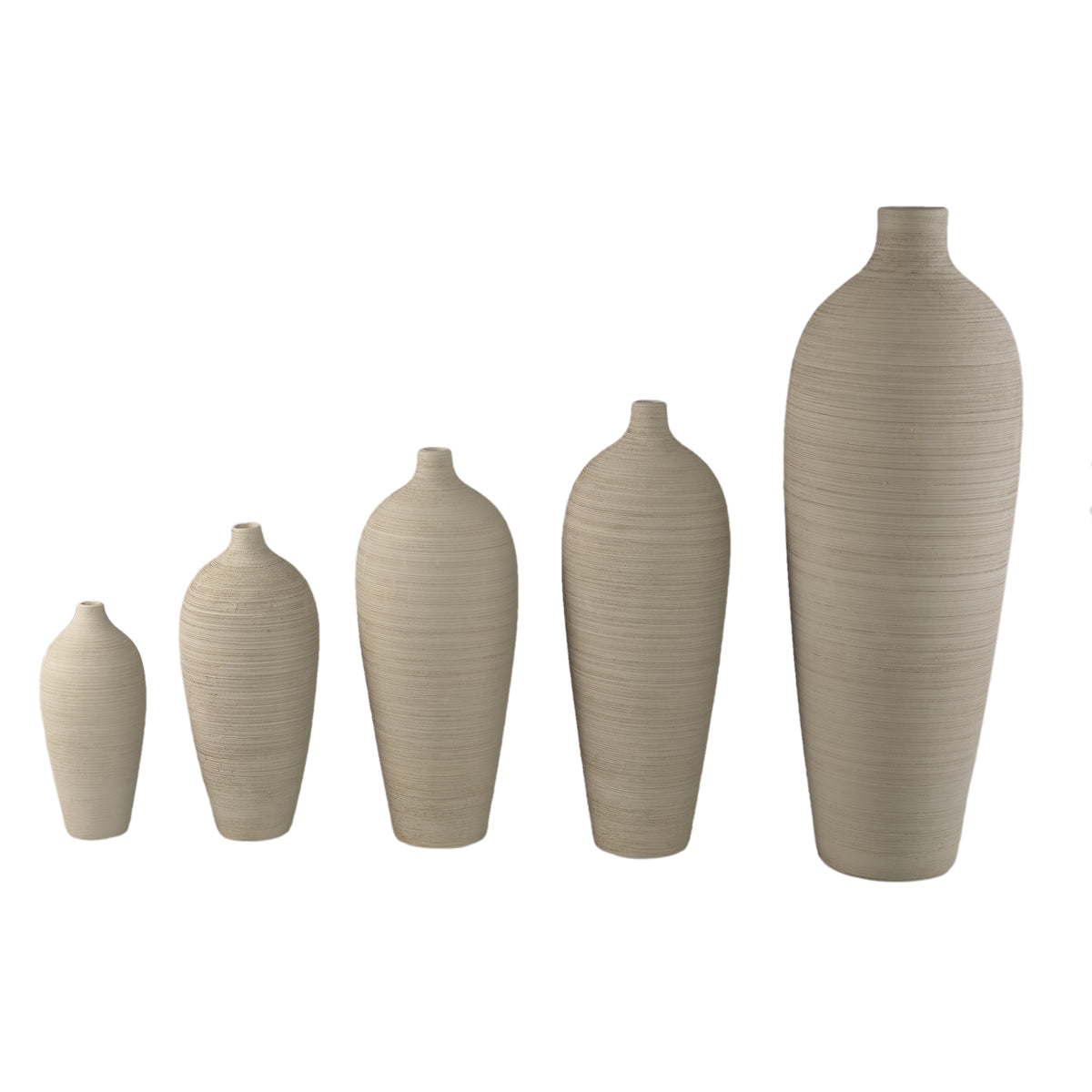 Jarrón botella Cavinn Cerámica Beige Ø18cm x H44cm PTMD