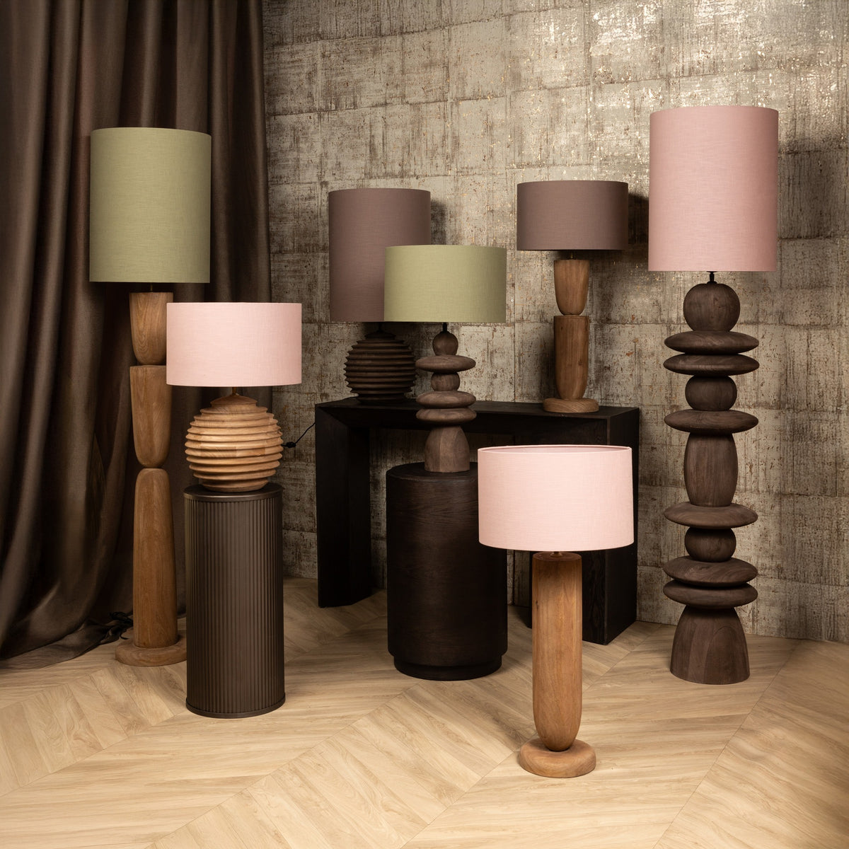 Pantalla Rivvo - 40x40x24 cm - Algodón - Verde PTMD