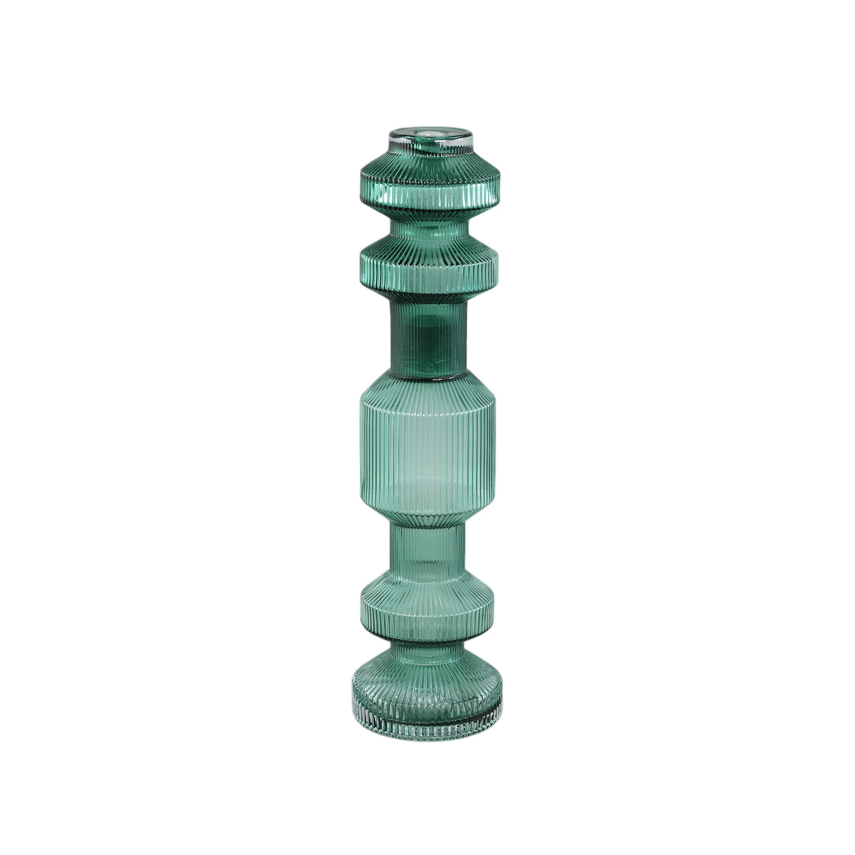 Galinda Candelabro de vidrio acanalado verde oscuro pequeño PTMD