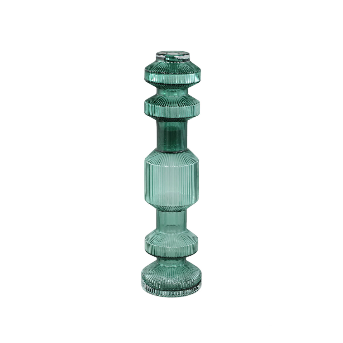 Galinda Candelabro de vidrio acanalado verde oscuro pequeño PTMD