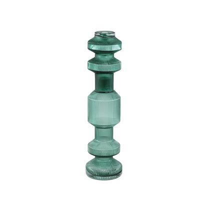 Galinda Candelabro de vidrio acanalado verde oscuro pequeño PTMD