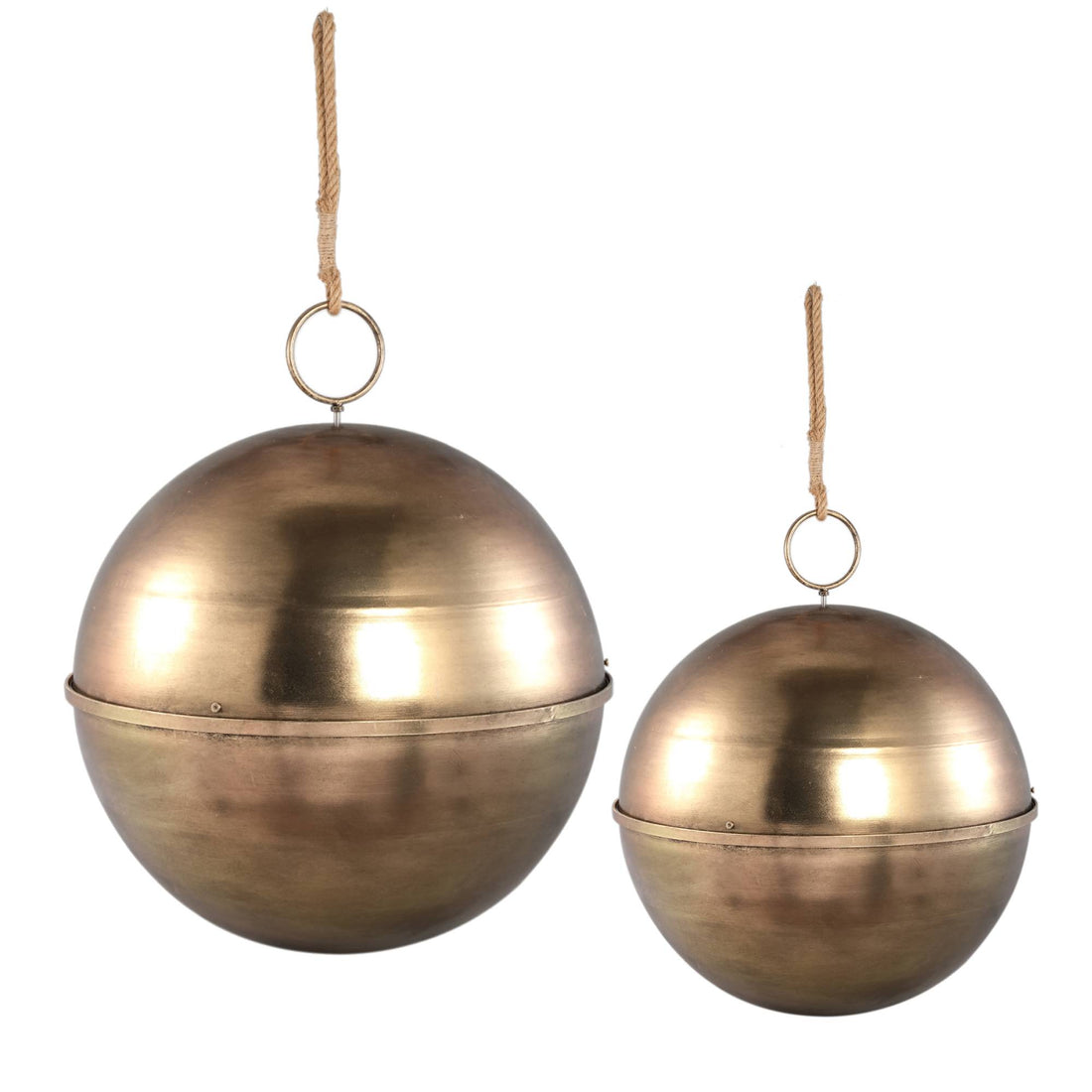 Juego de 2 bolas de Navidad colgantes de hierro dorado Alva PTMD