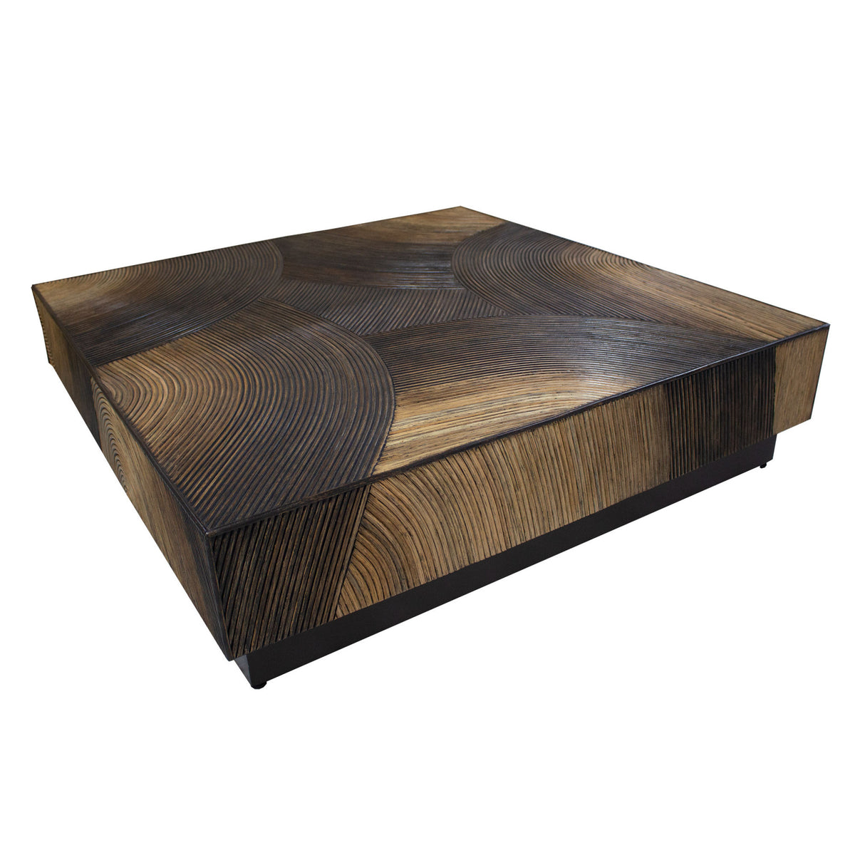 PTMD Casablanca Mesa de centro marrón cuadrada 120x120cm