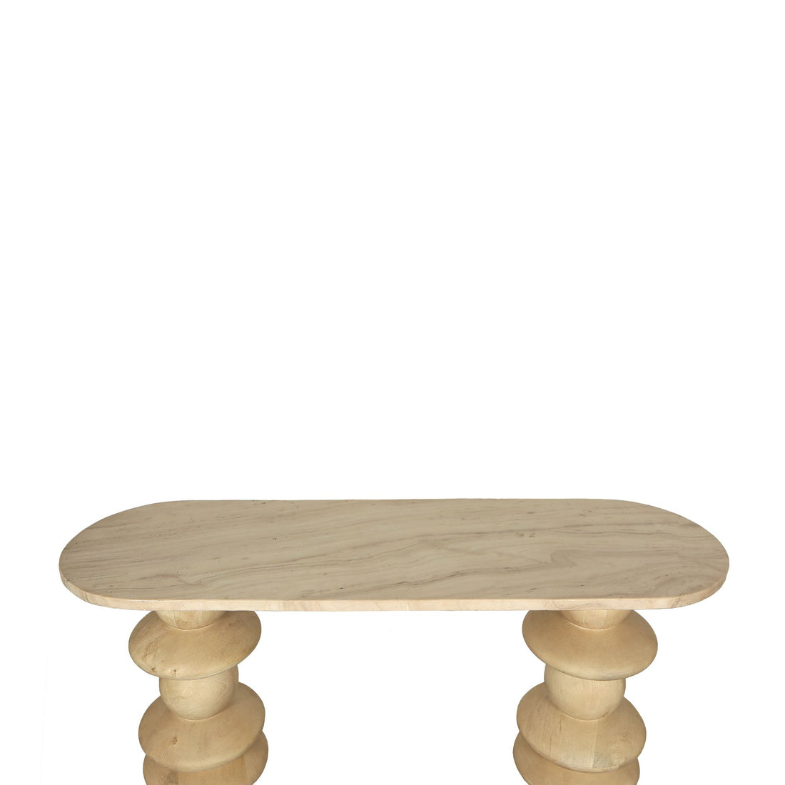 Mesa auxiliar Callain Madera de Mango Natural Mármol Óvalo PTMD