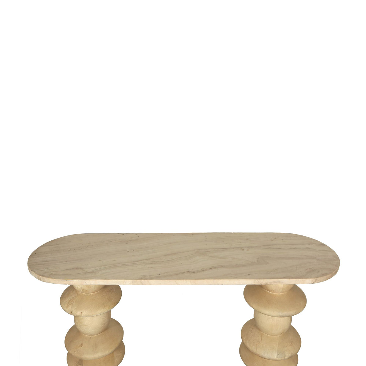 Mesa auxiliar Callain Madera de Mango Natural Mármol Óvalo PTMD