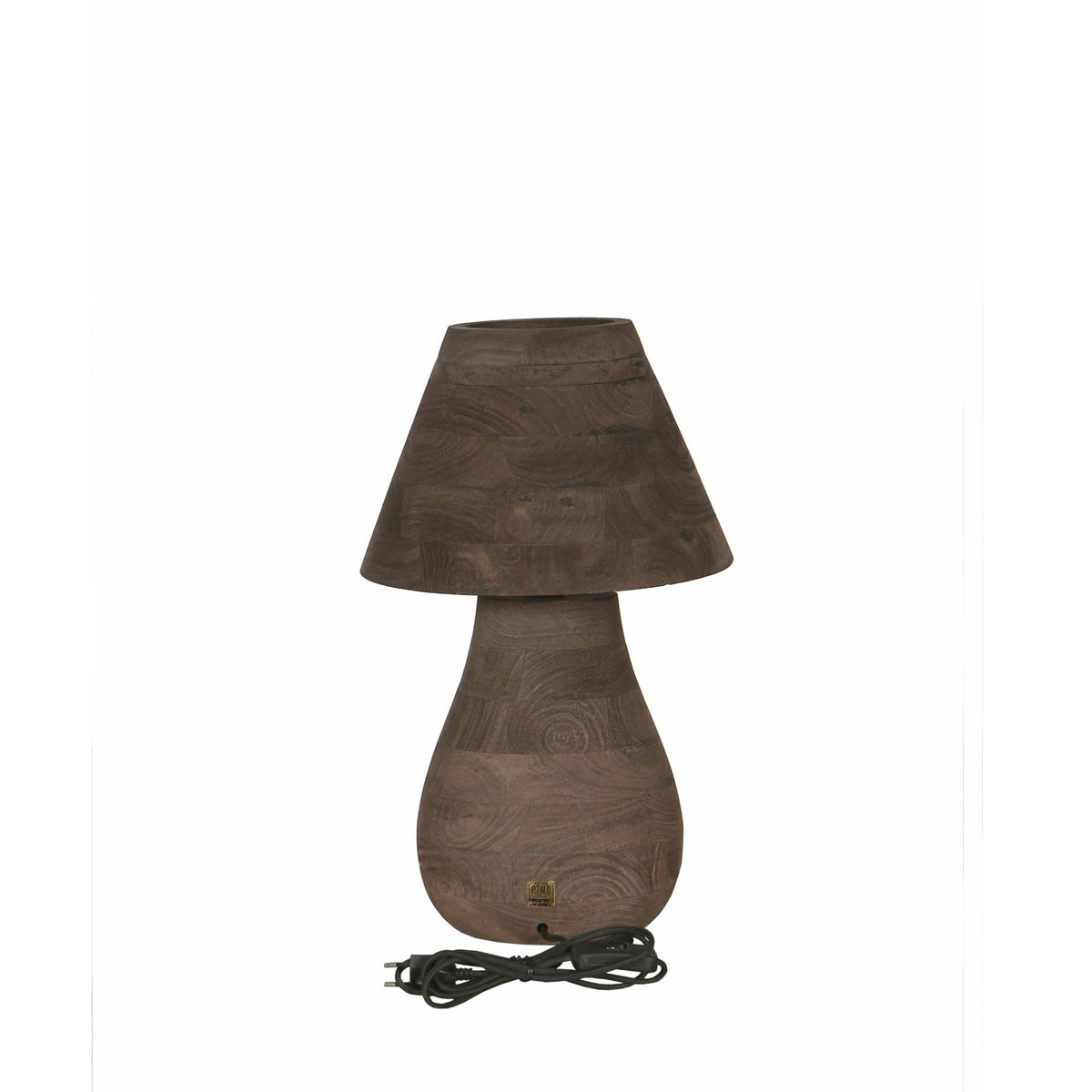 Lámpara de mesa Peake Madera de Mango Marrón Pequeña PTMD