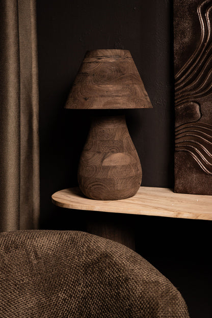 Lámpara de mesa Peake Madera de Mango Marrón Pequeña PTMD