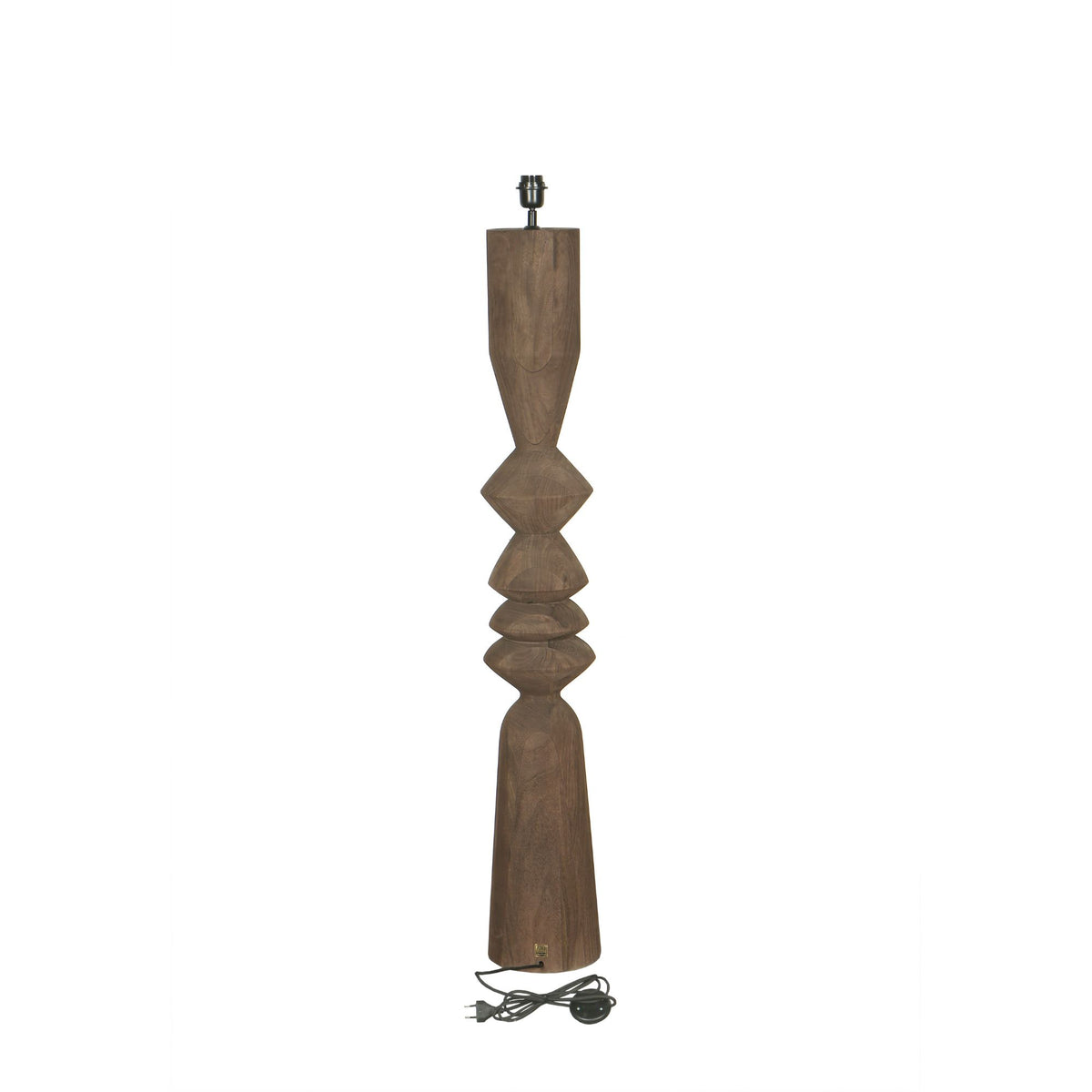Lámpara de pie Elaine Madera Mango Marrón Base Redonda H130cm PTMD