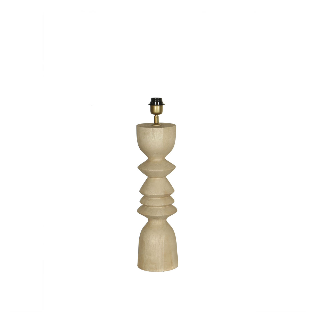 Lámpara de mesa Elaine Madera de Mango Natural Base Redonda PTMD