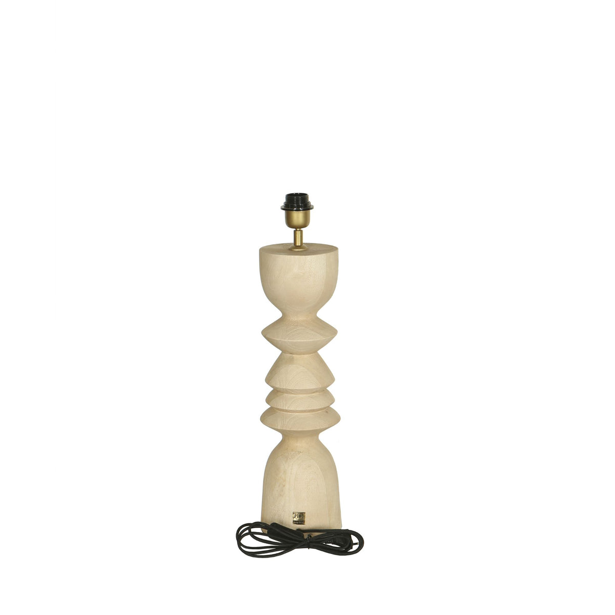 Lámpara de mesa Elaine Madera de Mango Natural Base Redonda PTMD