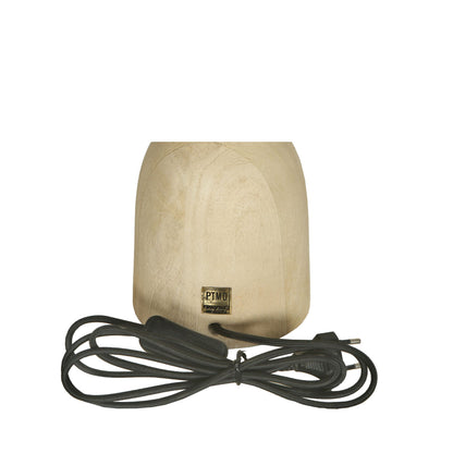 Lámpara de mesa Elaine Madera de Mango Natural Base Redonda PTMD