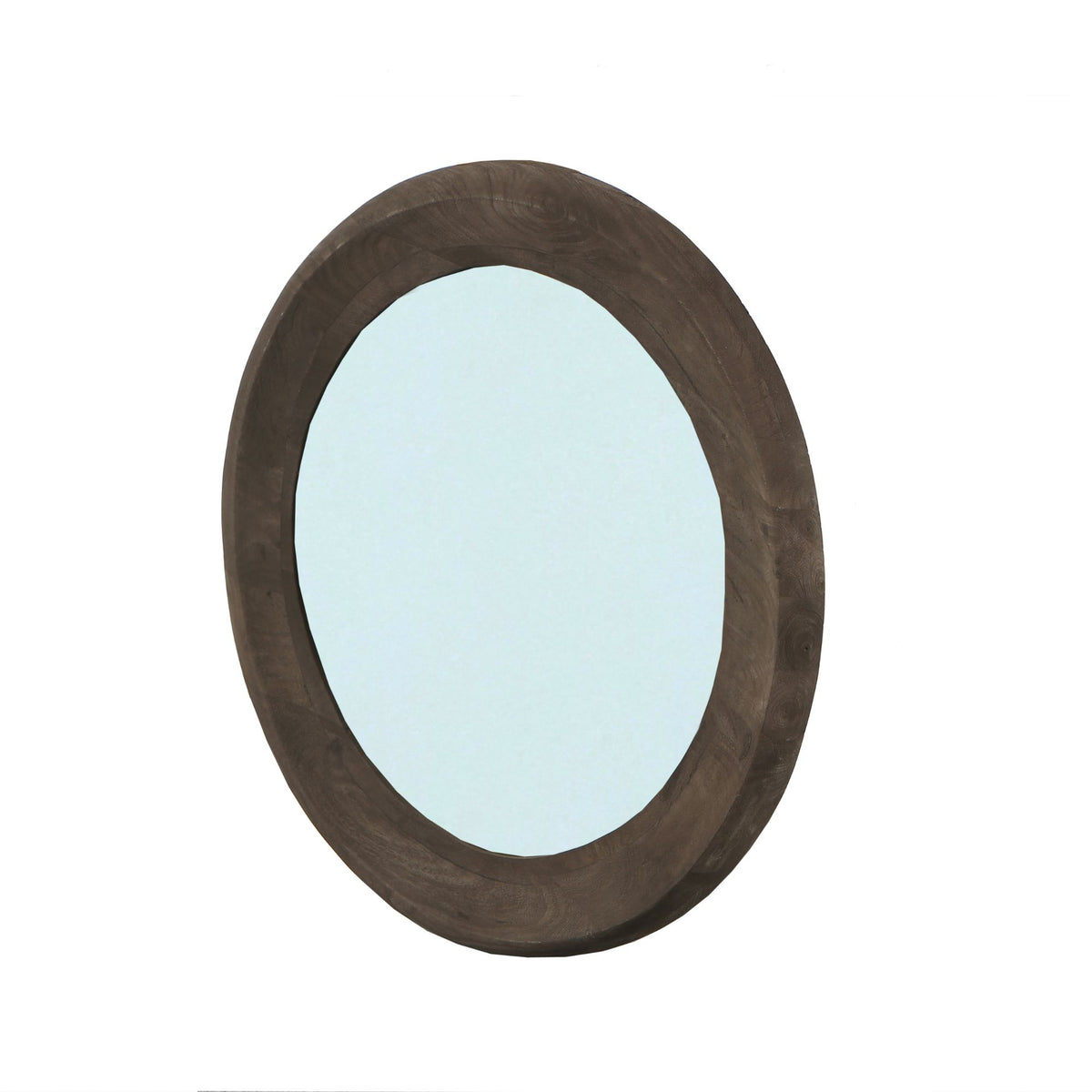 Espejo redondo Noam de madera de mango, diámetro 70 cm x 5 cm, PTMD