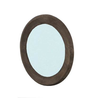 Espejo redondo Noam de madera de mango, diámetro 70 cm x 5 cm, PTMD