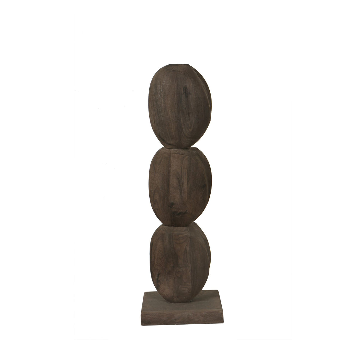 Estatua circular Kodey Brown de madera de mango PTMD