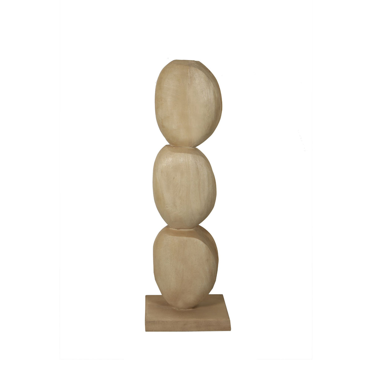 Estatua circular de madera de mango natural Kodey PTMD