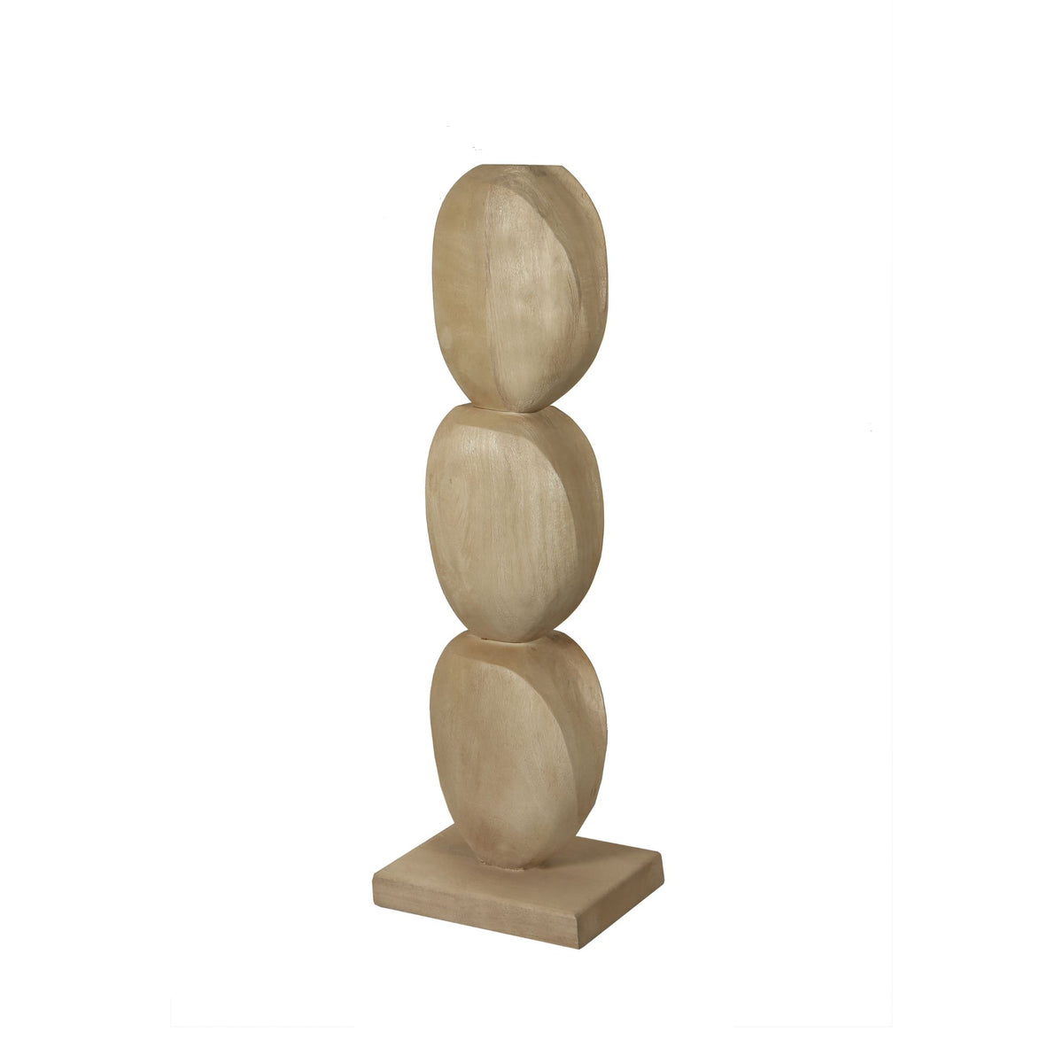 Estatua circular de madera de mango natural Kodey PTMD
