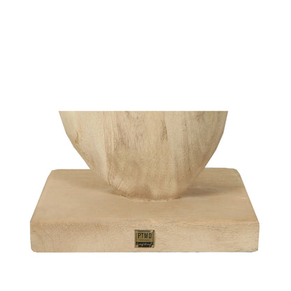 Estatua circular de madera de mango natural Kodey PTMD