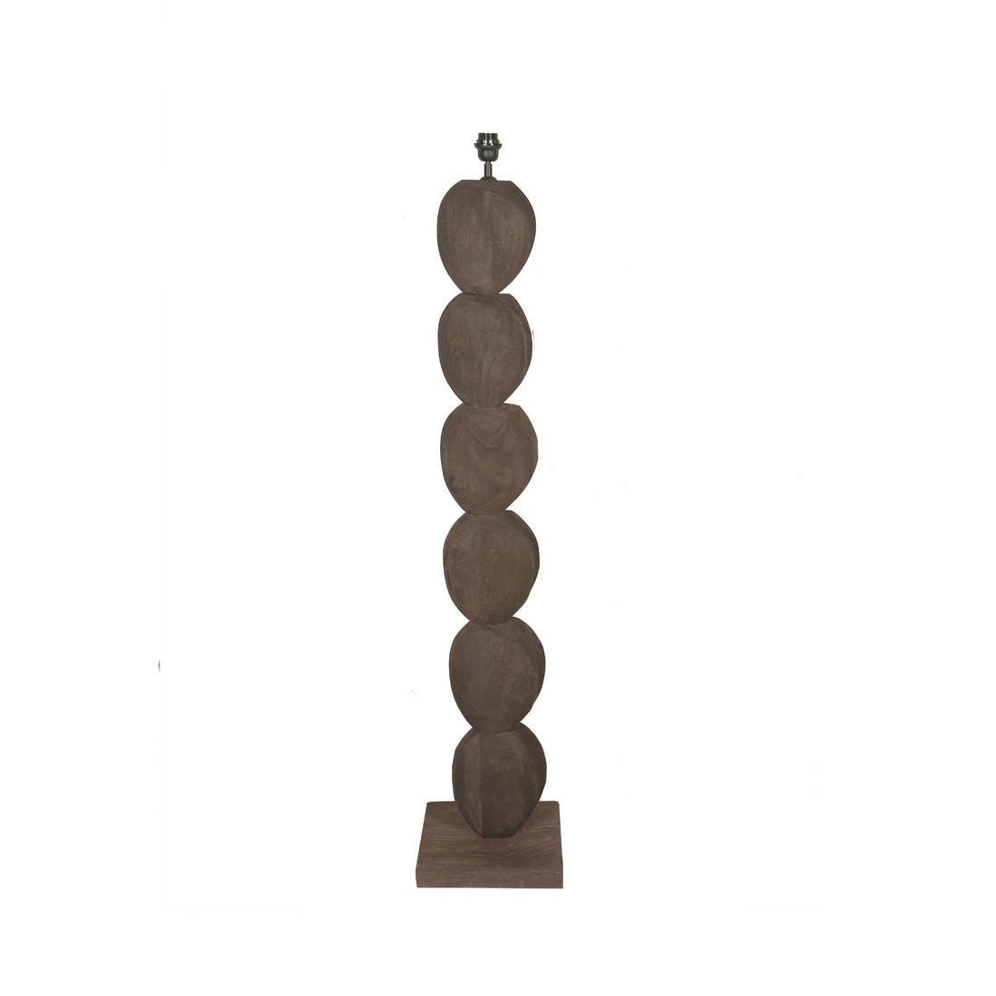 Lámpara de pie Kodey con base de madera de mango marrón PTMD