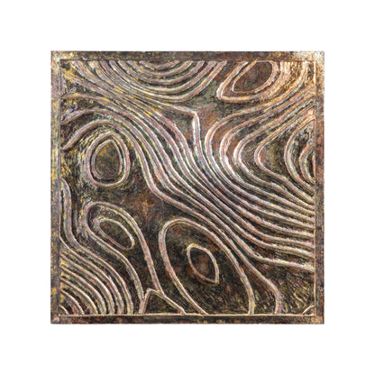 Panel de pared cuadrado Connolly Oil Green Wood S PTMD