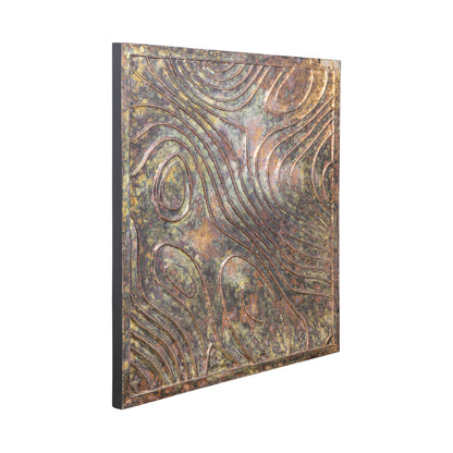 Panel de pared cuadrado Connolly Oil Green Wood S PTMD