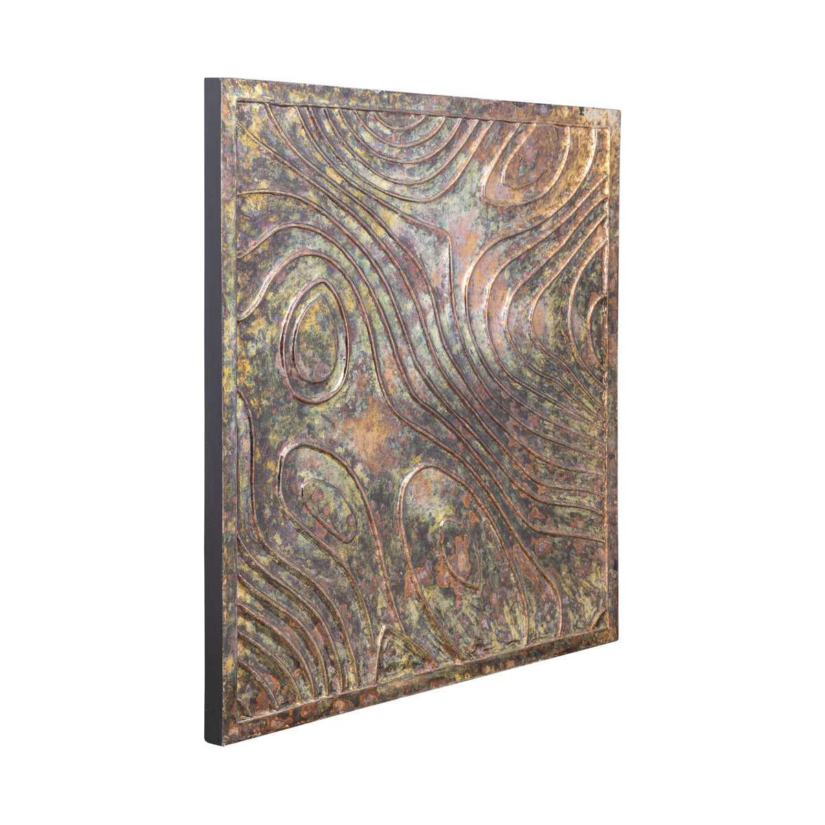 Panel de pared cuadrado Connolly Oil Green Wood S PTMD