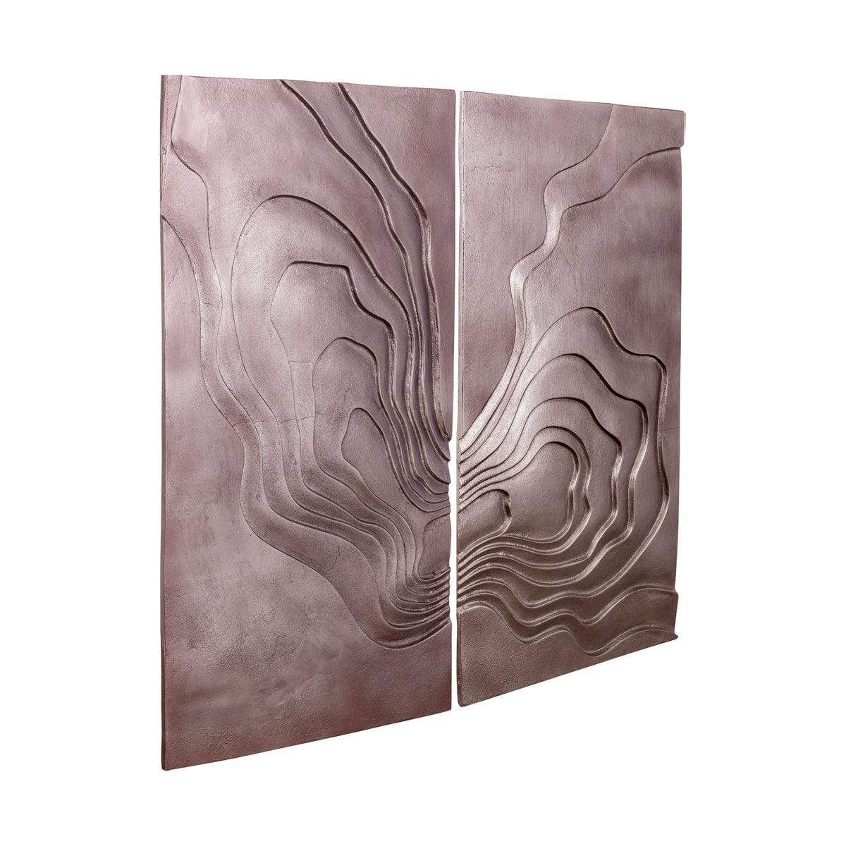 Panel de pared de aluminio fundido bronce Erika Wave en 2 partes PTMD
